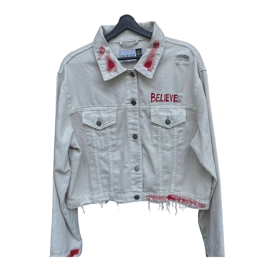 Chaqueta Beige Denim | Walking with the Lord