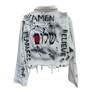 Chaqueta Blanc Denim | Shalom Amen Believe Fearless