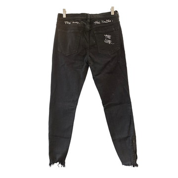 True Joy Woman Black  Blue Jeans DETAILS