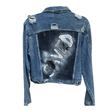 TRUE JOY WOMAN JEANS JACKET SAVED PAINTED