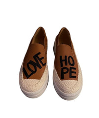 3x7 True Joy Woman EMBRO Shoes Camel LOVE/HOPE