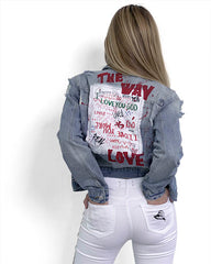 Jean Jacket Hand Painted